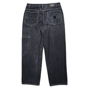 VTG Marithe Francois Girbaud Black Washed Jeans 38x32 Baggy Wide Leg Cargo